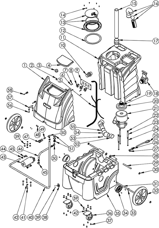 Parts for Hoover Ground Command 6 Gallon Extractor